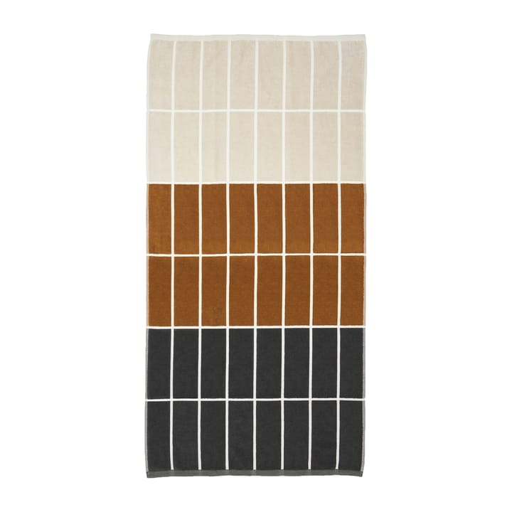 Tiiliskivi handduk 70x150 cm - Mörkgrå-brun-beige - Marimekko