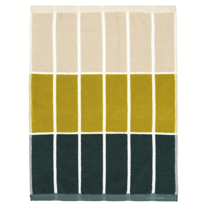 Tiiliskivi handduk mörkgrön-gul-beige - 50x70 cm - Marimekko