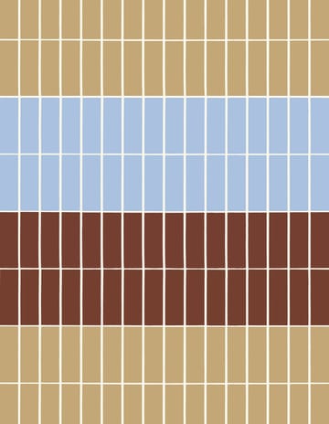 Tiiliskivi kuddfodral 50x50 cm - Ljusblå-rödbrun-beige - Marimekko