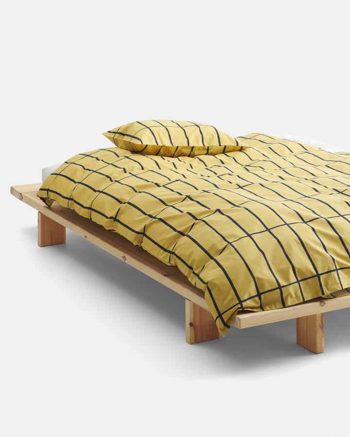 Tiiliskivi påslakan 150x210 cm, Ochre-black Marimekko