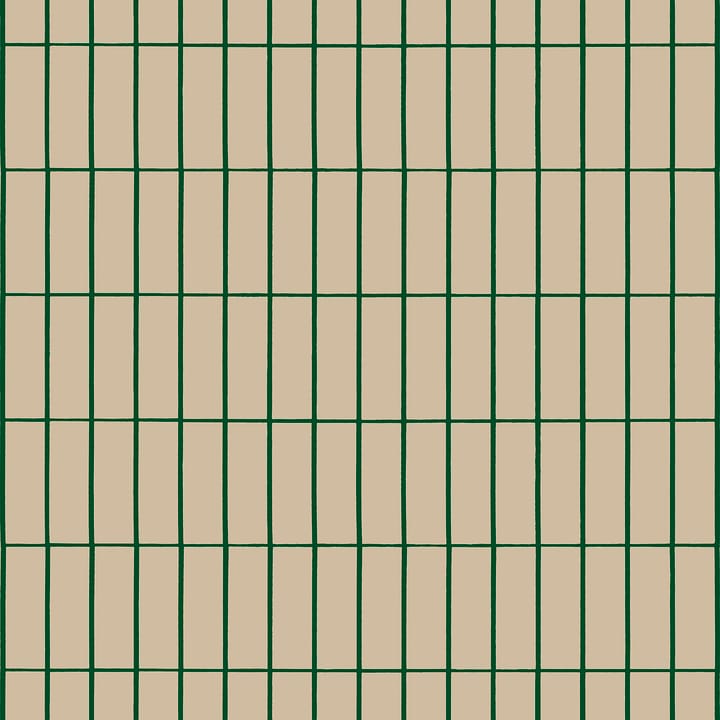 Tiiliskivi tyg - Beige-mörkgrön - Marimekko
