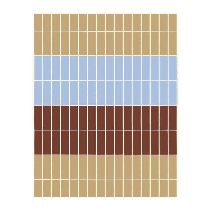 Tiiliskivi tyg - Ljusblå-rödbrun-beige - Marimekko