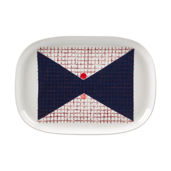 Tomina serveringsfat 25,5x36 cm - White-dark blue - Marimekko