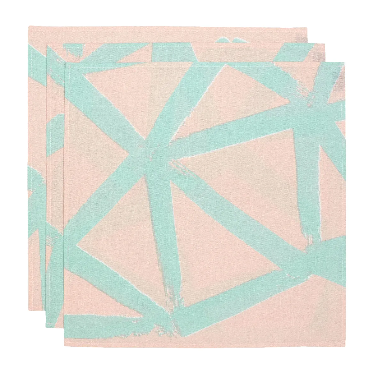 Marimekko Ukkospilvi tygservett 43x43 cm 3-pack Peach-mint