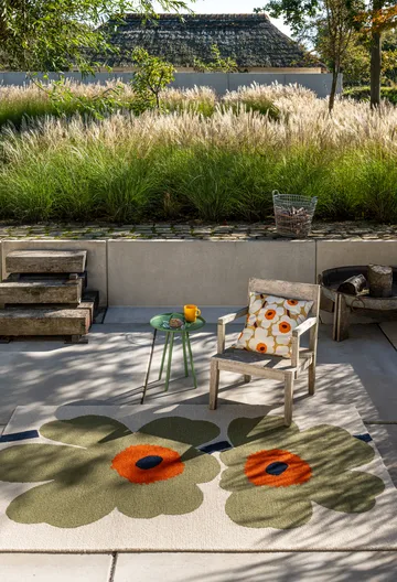 Unikko anniversary matta outdoor - Dusty green, 200x280 cm - Marimekko