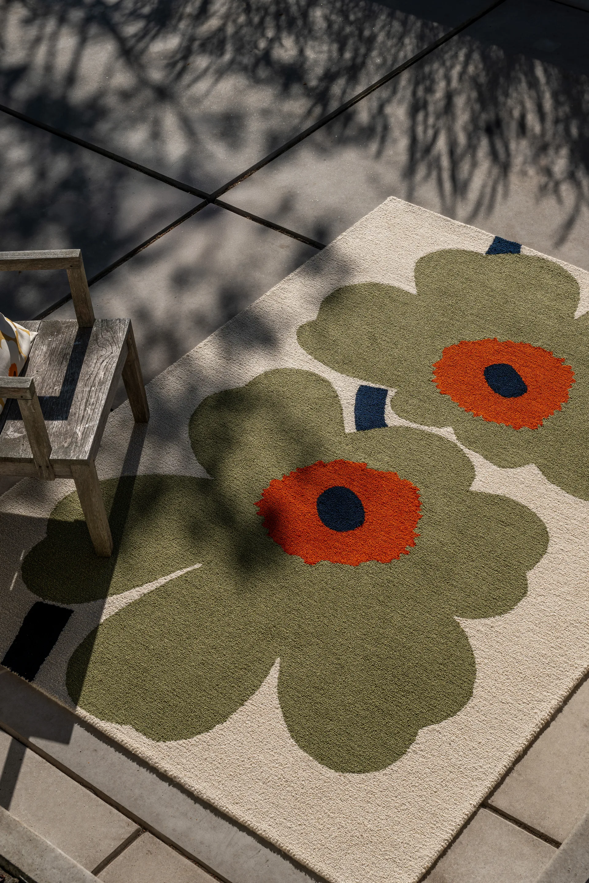 Unikko anniversary matta outdoor, Dusty green, 200x280 cm Marimekko