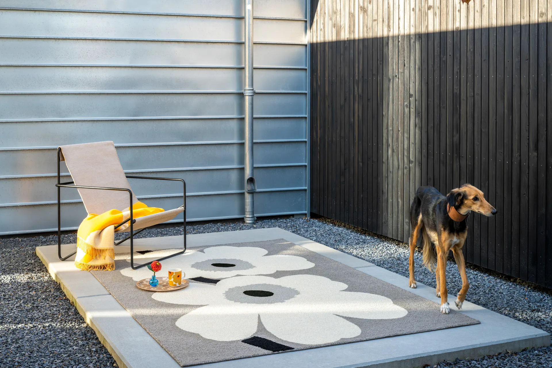 Unikko anniversary matta outdoor, Grey, 200x280 cm Marimekko