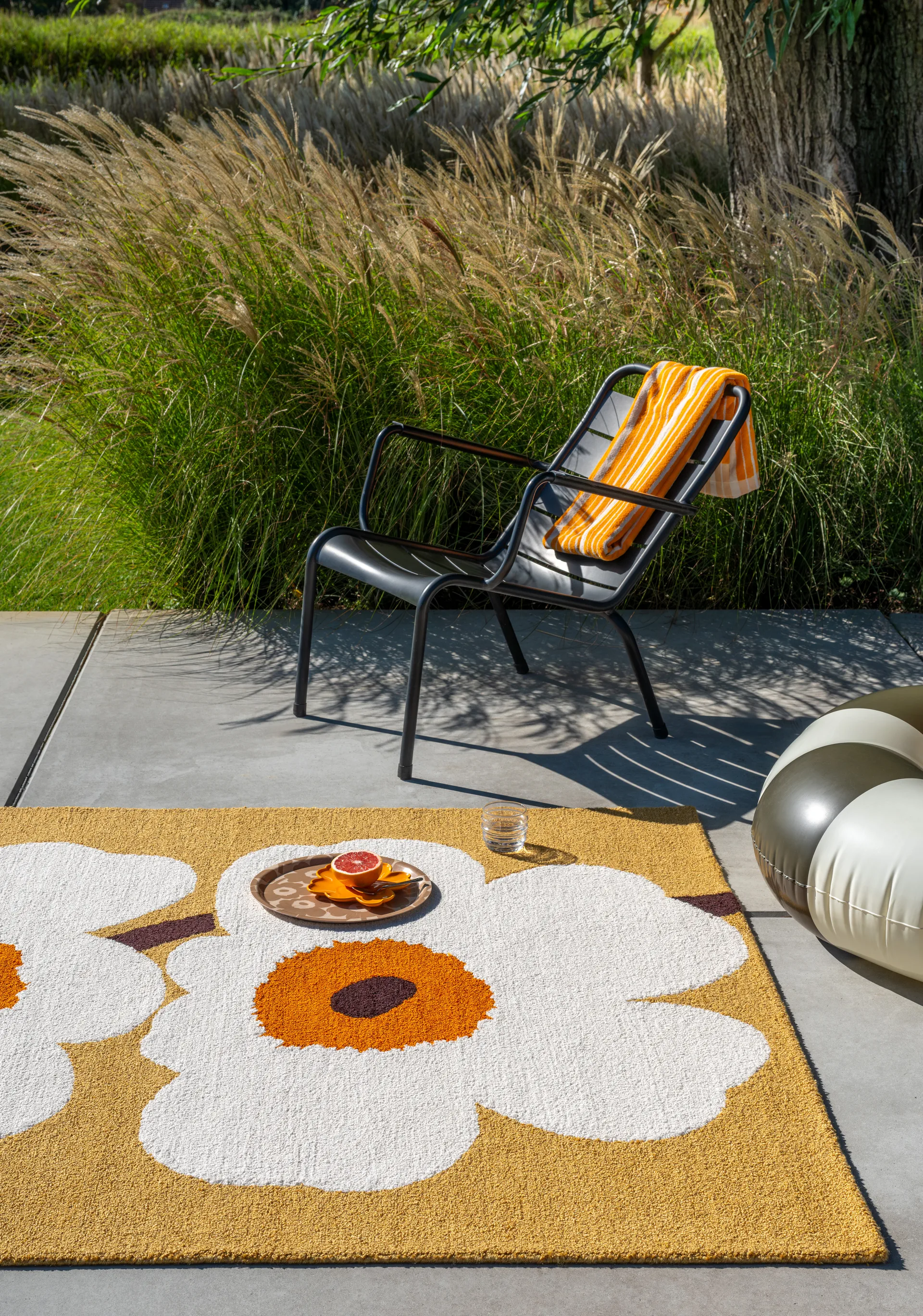 Unikko anniversary matta outdoor, Honey, 250x350 cm Marimekko