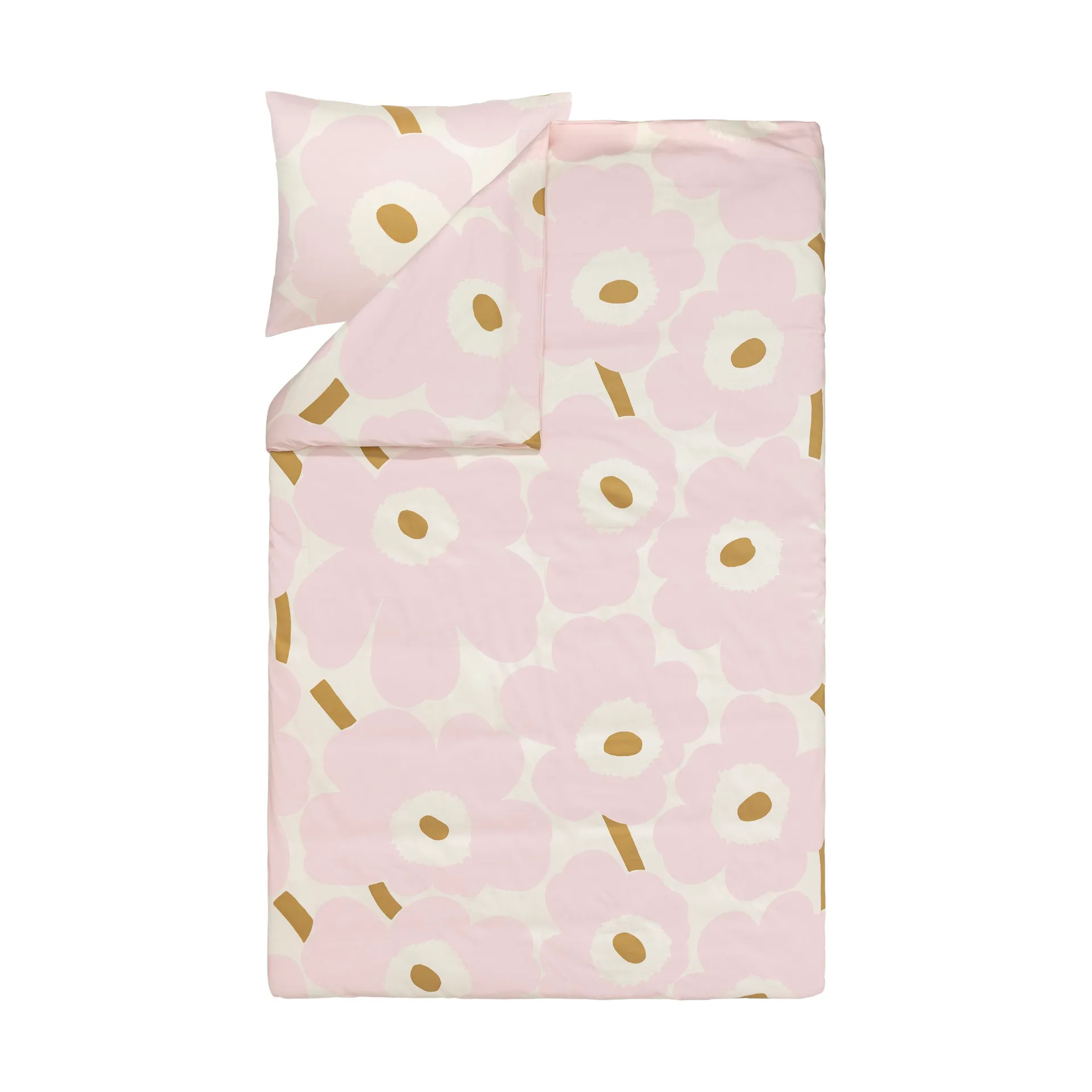 Unikko bäddset 150x210 cm+50x60 cm, White-light pink-beige Marimekko