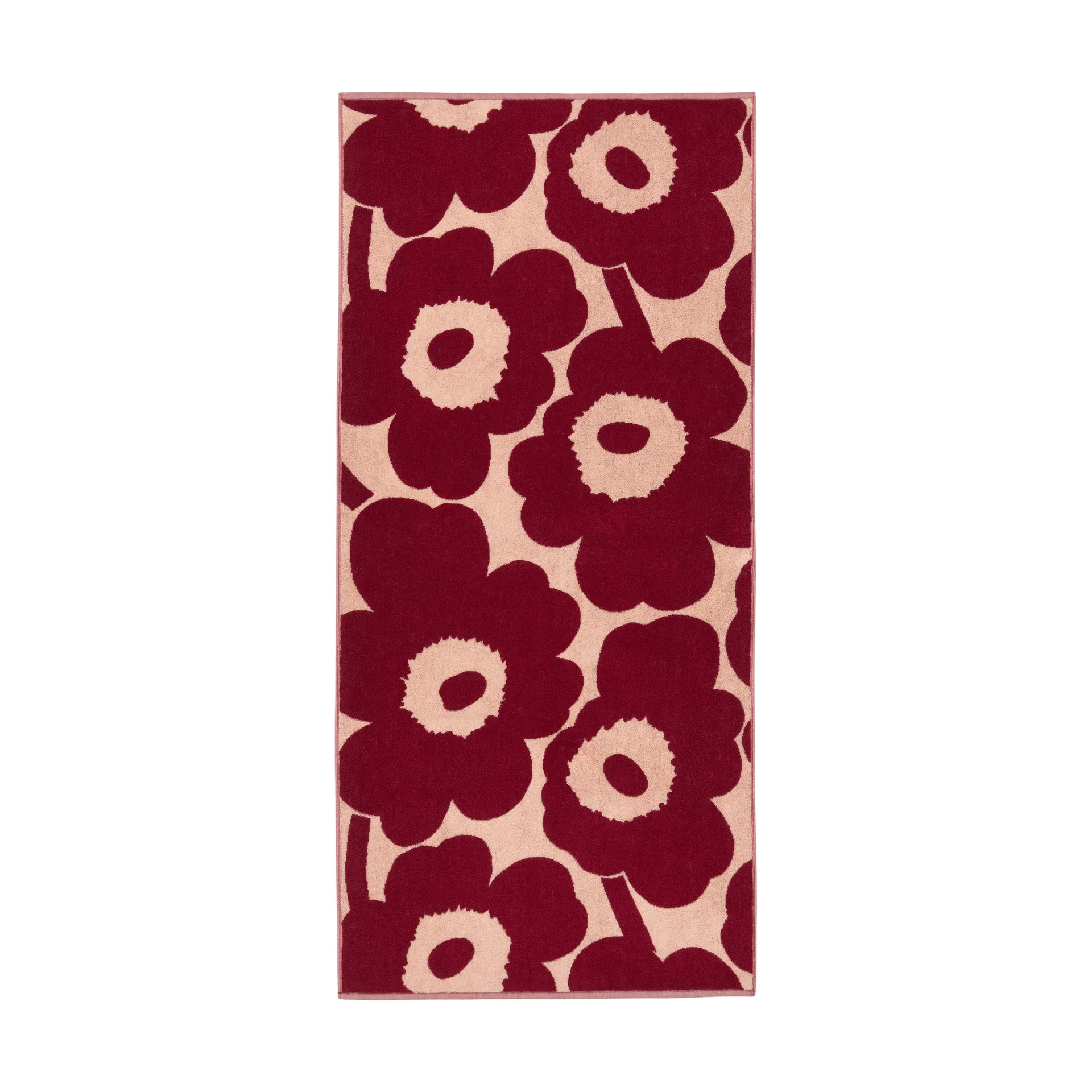 Unikko badhandduk 70x150 cm, Pink-dark cherry Marimekko