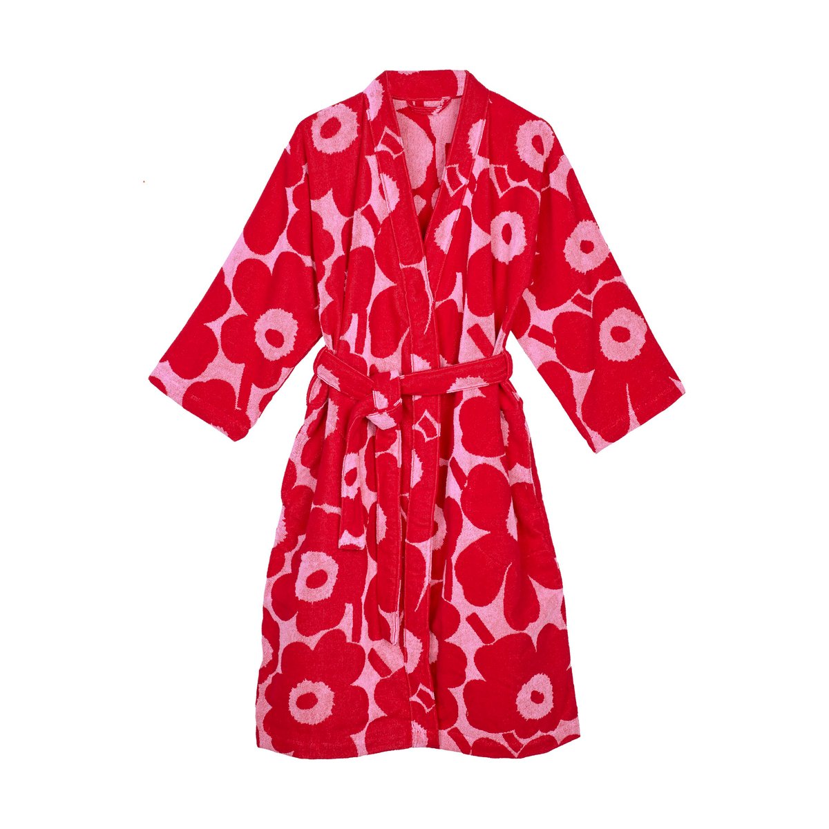 Marimekko Unikko badrock Röd, S | Skandinavisk Design | Morgonrockar & Badrockar | Röd