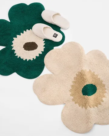 Unikko badrumsmatta 73x74 cm - Emerald-off white-mole - Marimekko