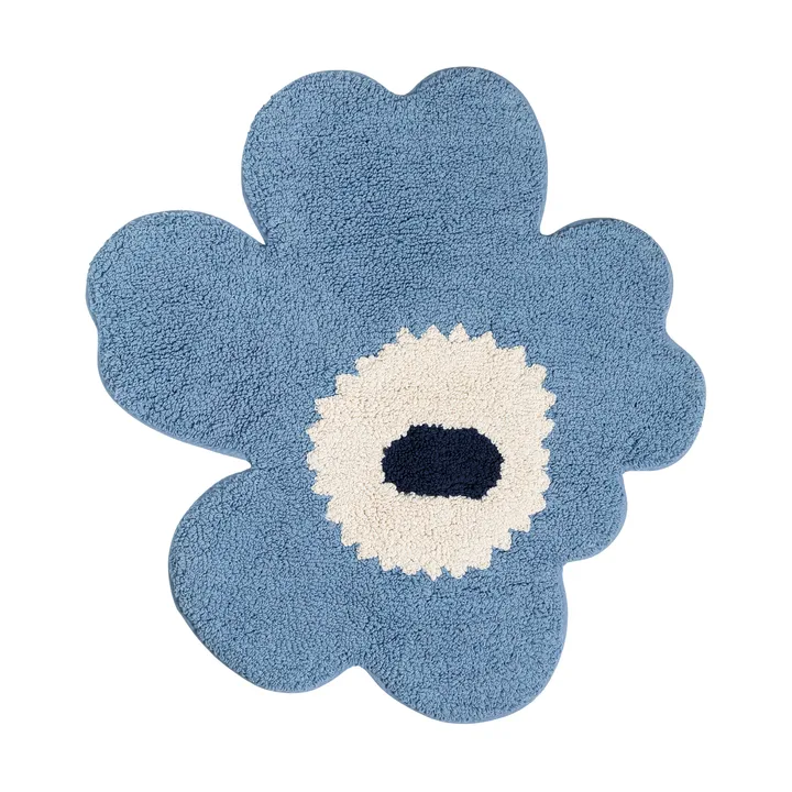 Unikko badrumsmatta 73x74 cm - Light blue, off white, navy - Marimekko