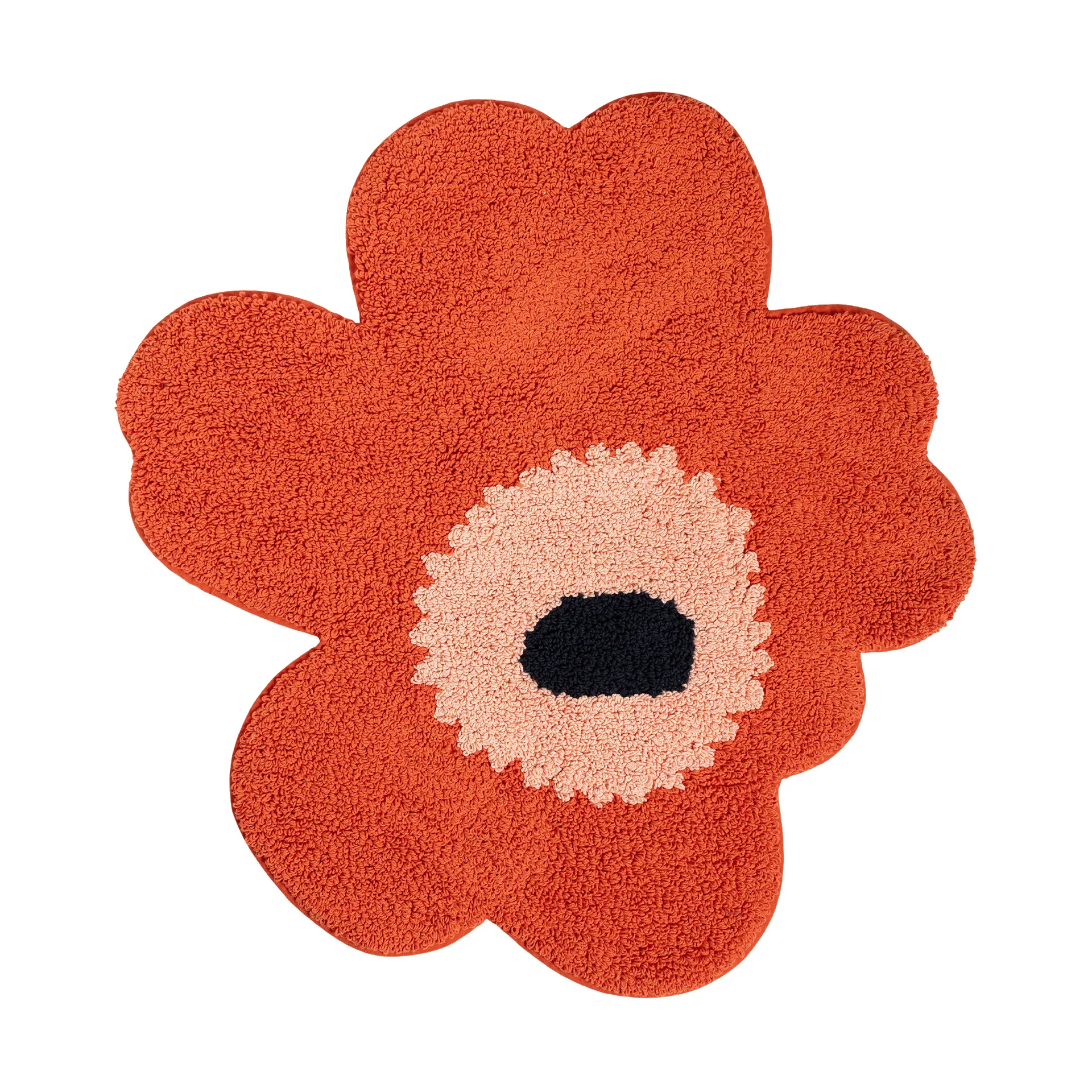 Unikko badrumsmatta 73x74 cm, Orange red-powder-charcoal Marimekko