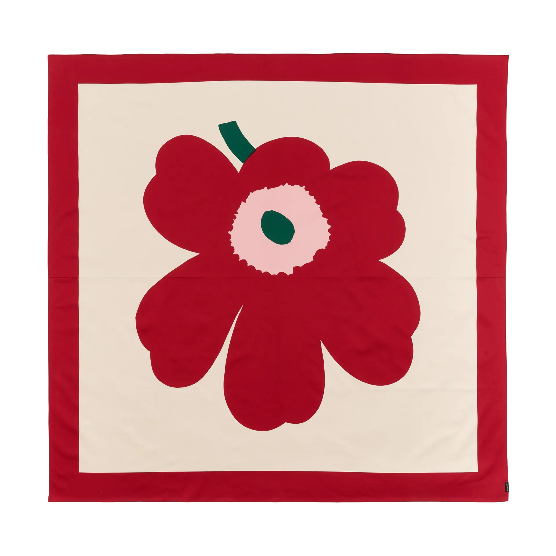 Unikko bordsduk, Off white-cranberry-rose, 140x140 cm Marimekko