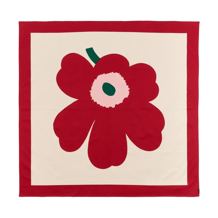 Unikko bordsduk - Off white-cranberry-rose, 140x140 cm - Marimekko