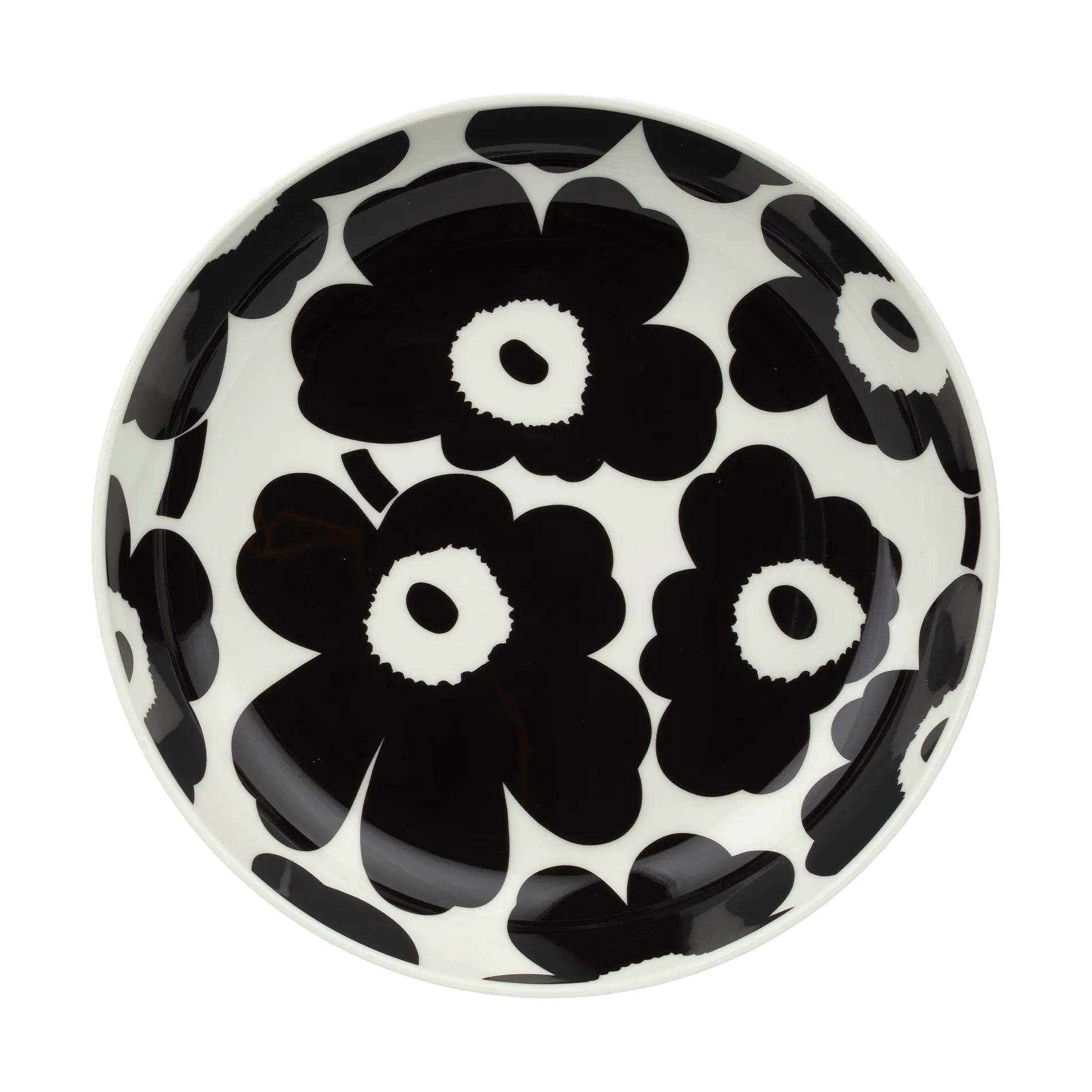Unikko djup tallrik Ø20,5 cm, Black-white Marimekko