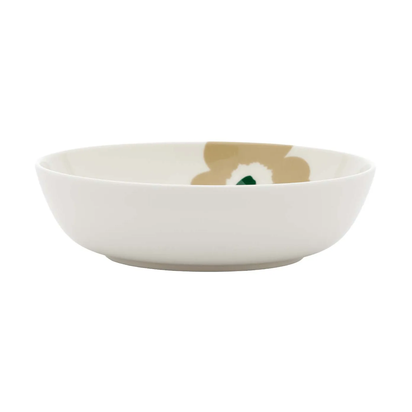 Unikko djup tallrik, Beige-white-light sand-dark green Marimekko