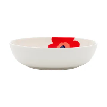 Unikko djup tallrik - White-red-blue - Marimekko