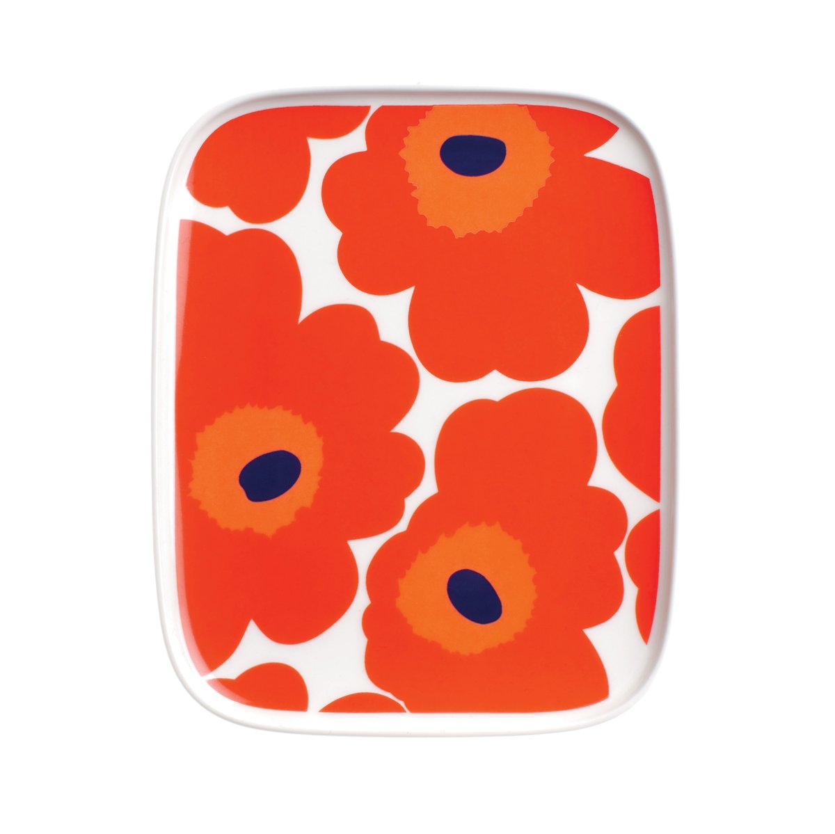 Marimekko Unikko fat 15x12 cm röd-vit | Skandinavisk Design | Serveringsfat & Uppläggningsfat | Röd