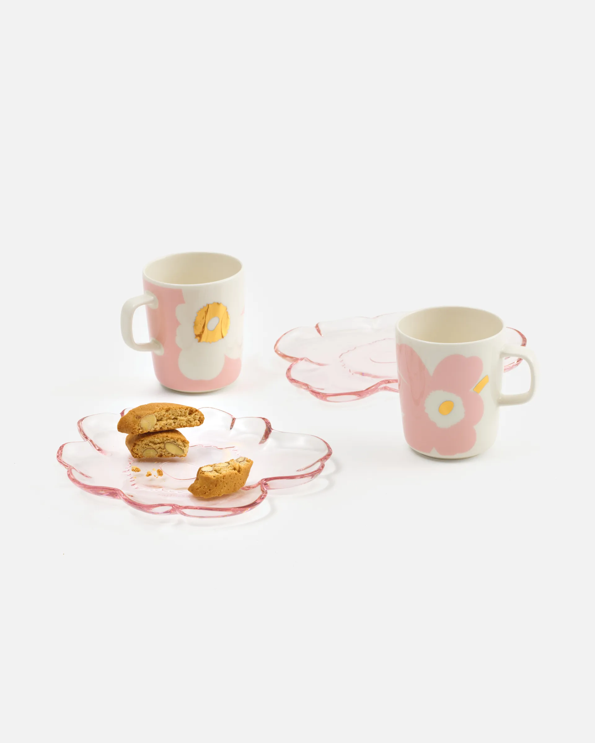 Unikko glasfat 20 cm, Light pink Marimekko