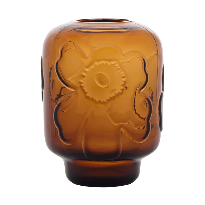 Unikko glasvas - Cognac, 18 cm - Marimekko