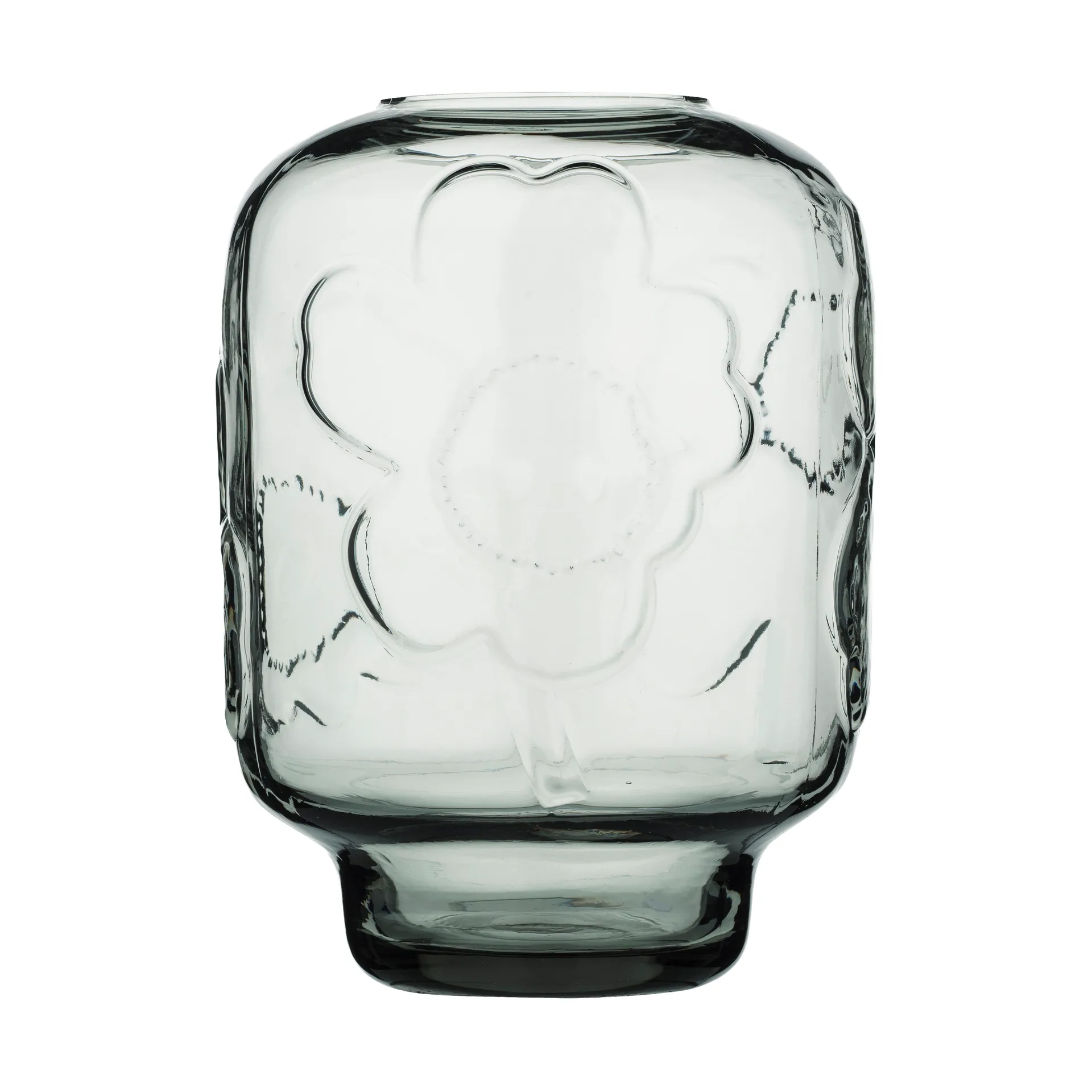 Unikko glasvas, Misty grey, 18 cm Marimekko