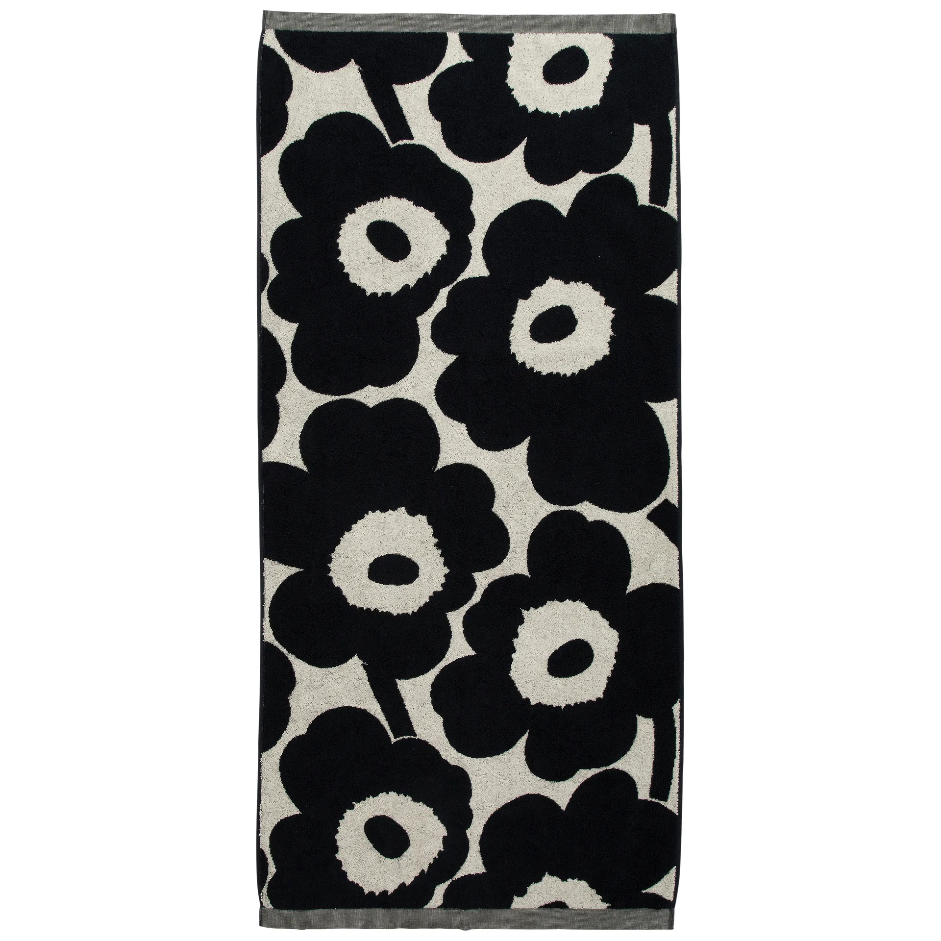 Unikko handduk naturvit-mörkblå, 70x150 cm Marimekko