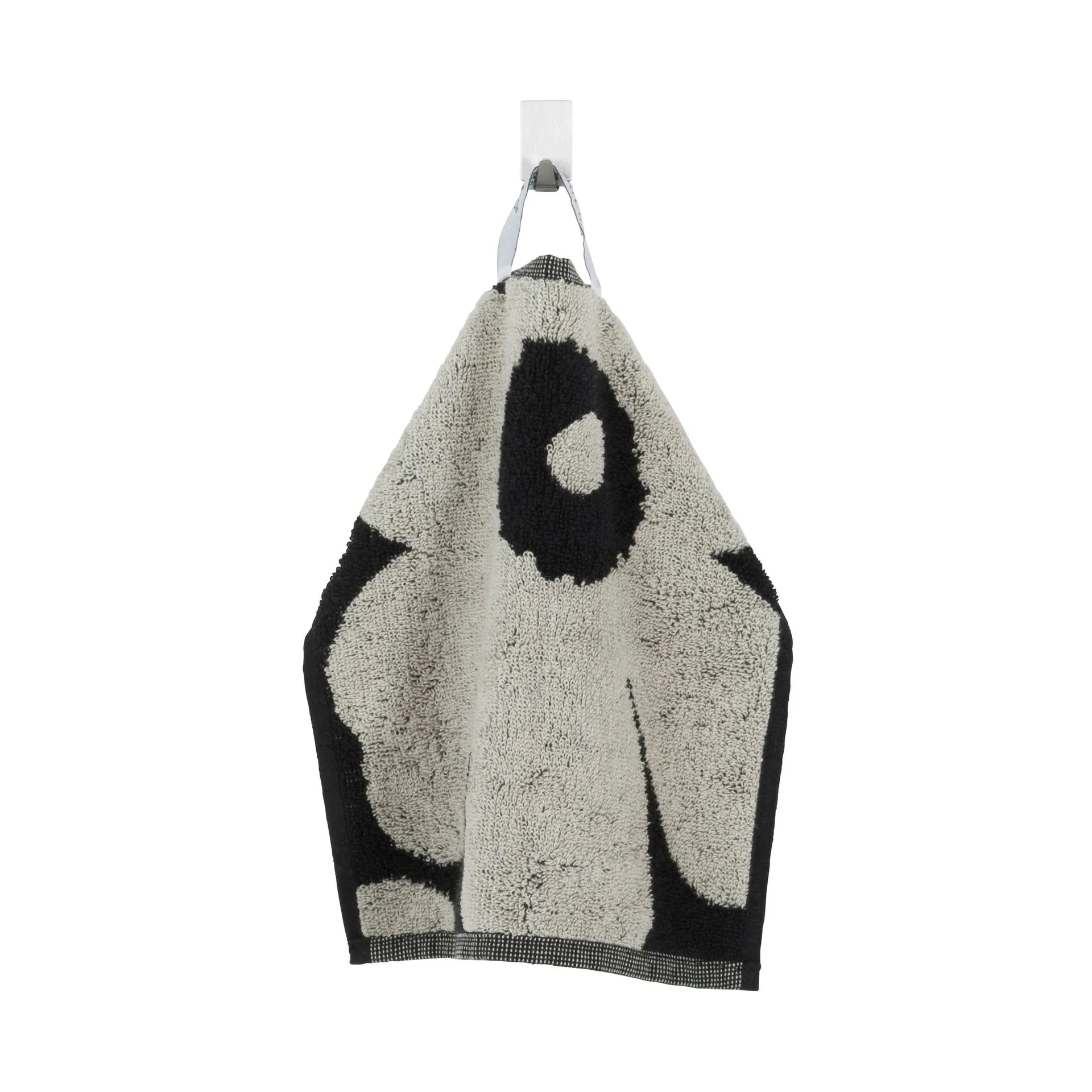 Unikko handduk svart-sand, Mini Marimekko