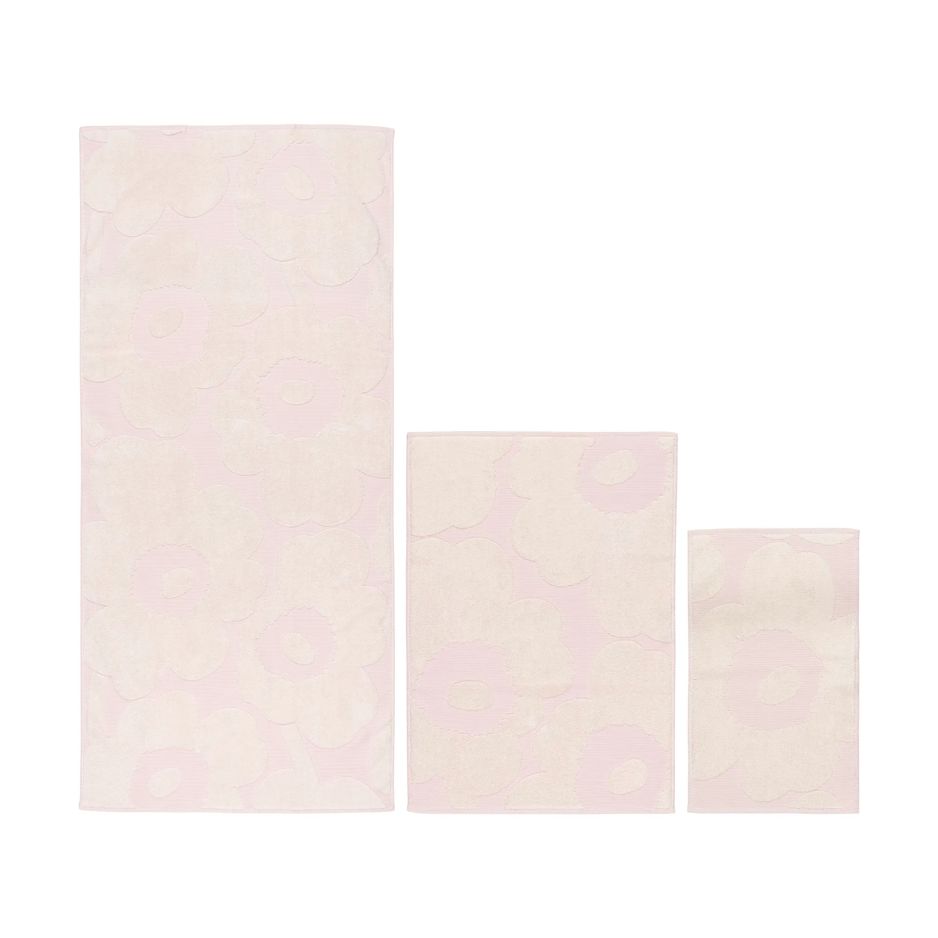 Unikko handduksset 3 delar, White-light pink Marimekko