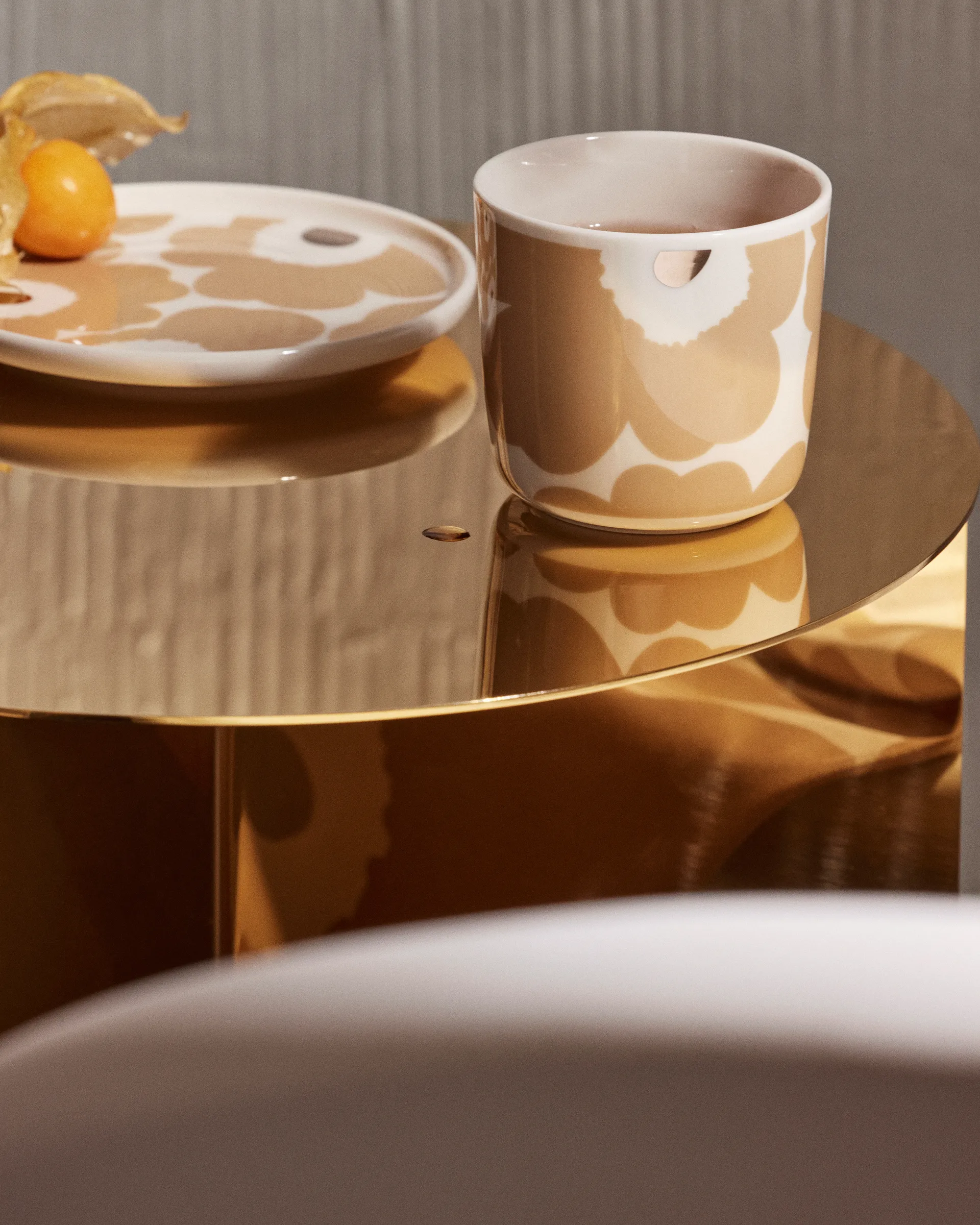 Unikko kopp med fat 20 cl 2-pack, Beige-vit Marimekko