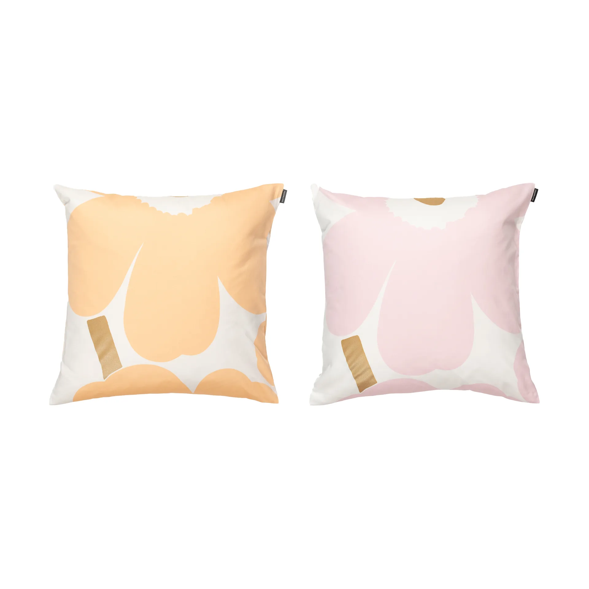 Unikko kuddfodral 50x50 cm 2 delar, White-Light pink-apricot Marimekko