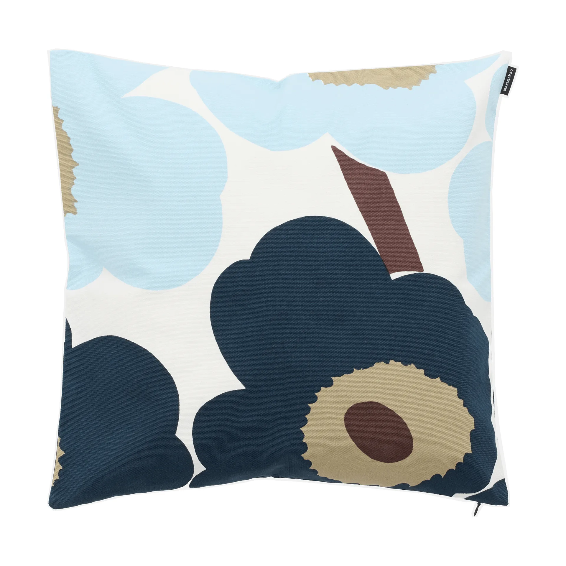 Unikko kuddfodral 50x50 cm, White-blueberry-cold blue-dark brown Marimekko