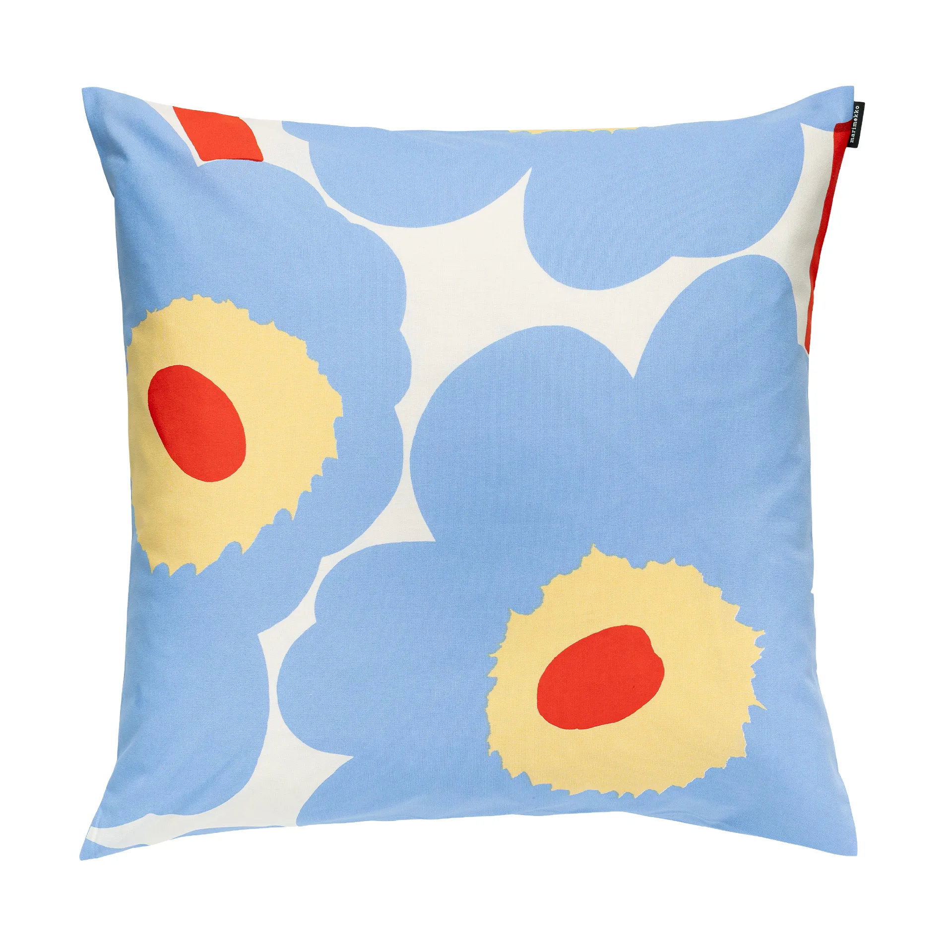 Unikko kuddfodral 50x50 cm, White-light blue-orange red-melon Marimekko