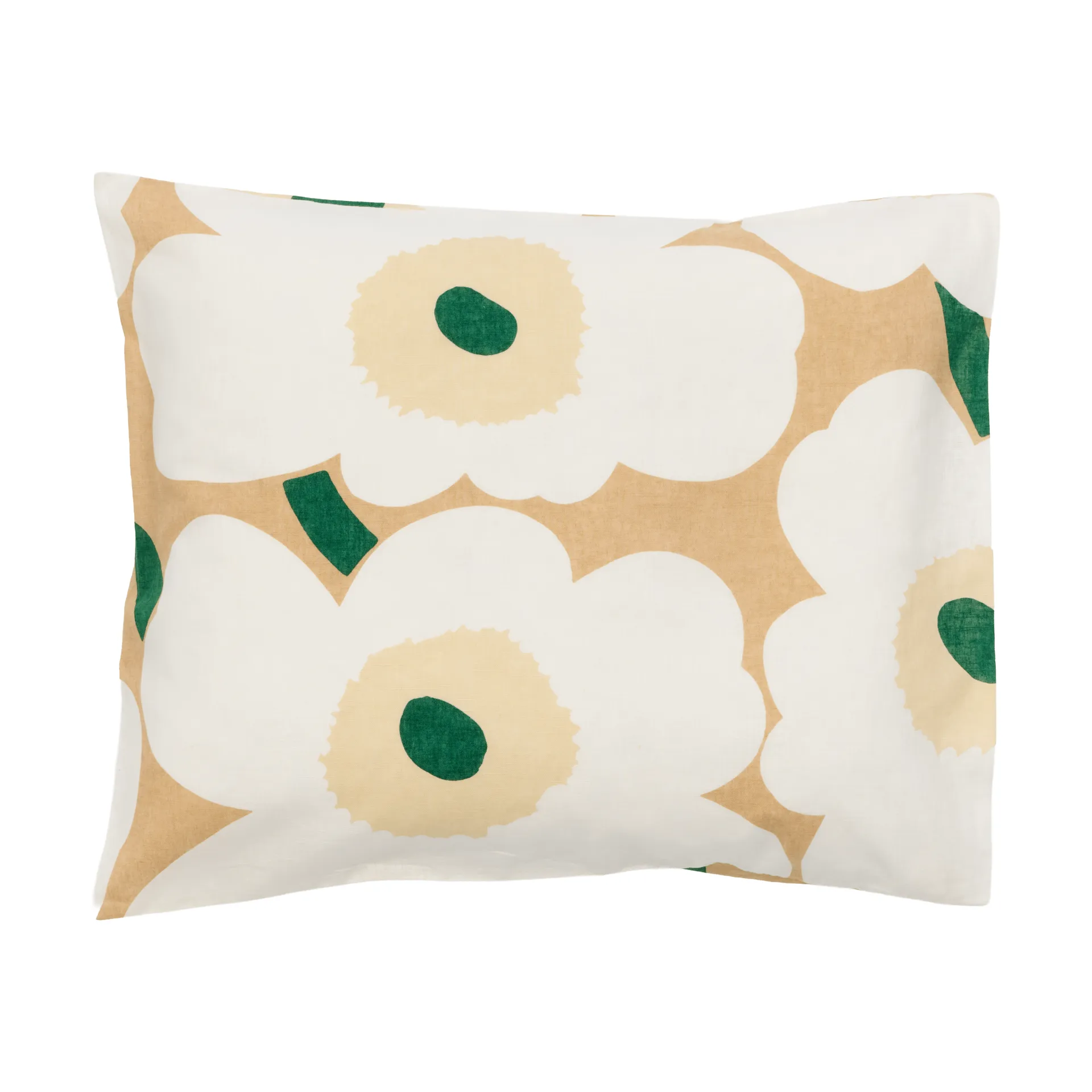 Marimekko Unikko kuddfodral 50x60 cm Sand-off white-hay-emerald
