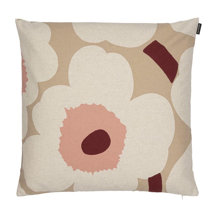 Unikko kuddfodral beige- linne-rosa - 50x50 cm - Marimekko