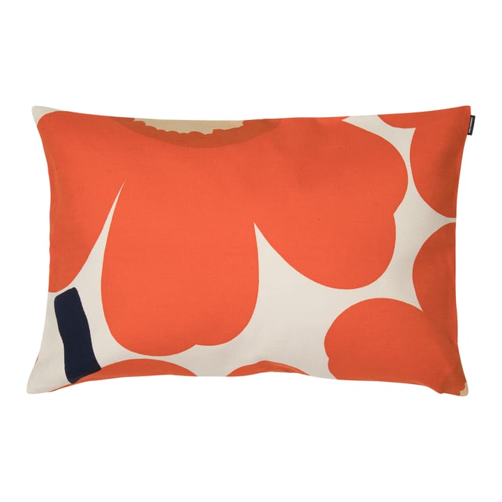 Unikko kuddfodral bomull-linne 40x60 cm - Beige-orange-mörkblå - Marimekko
