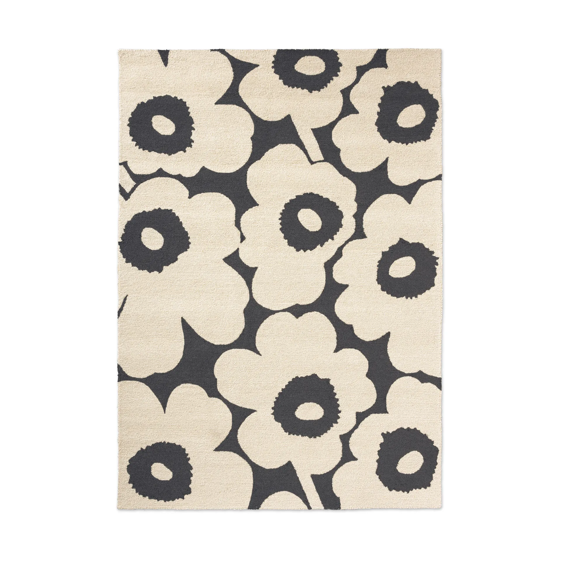 Unikko matta outdoor, Charcoal-white, 200x280 cm Marimekko