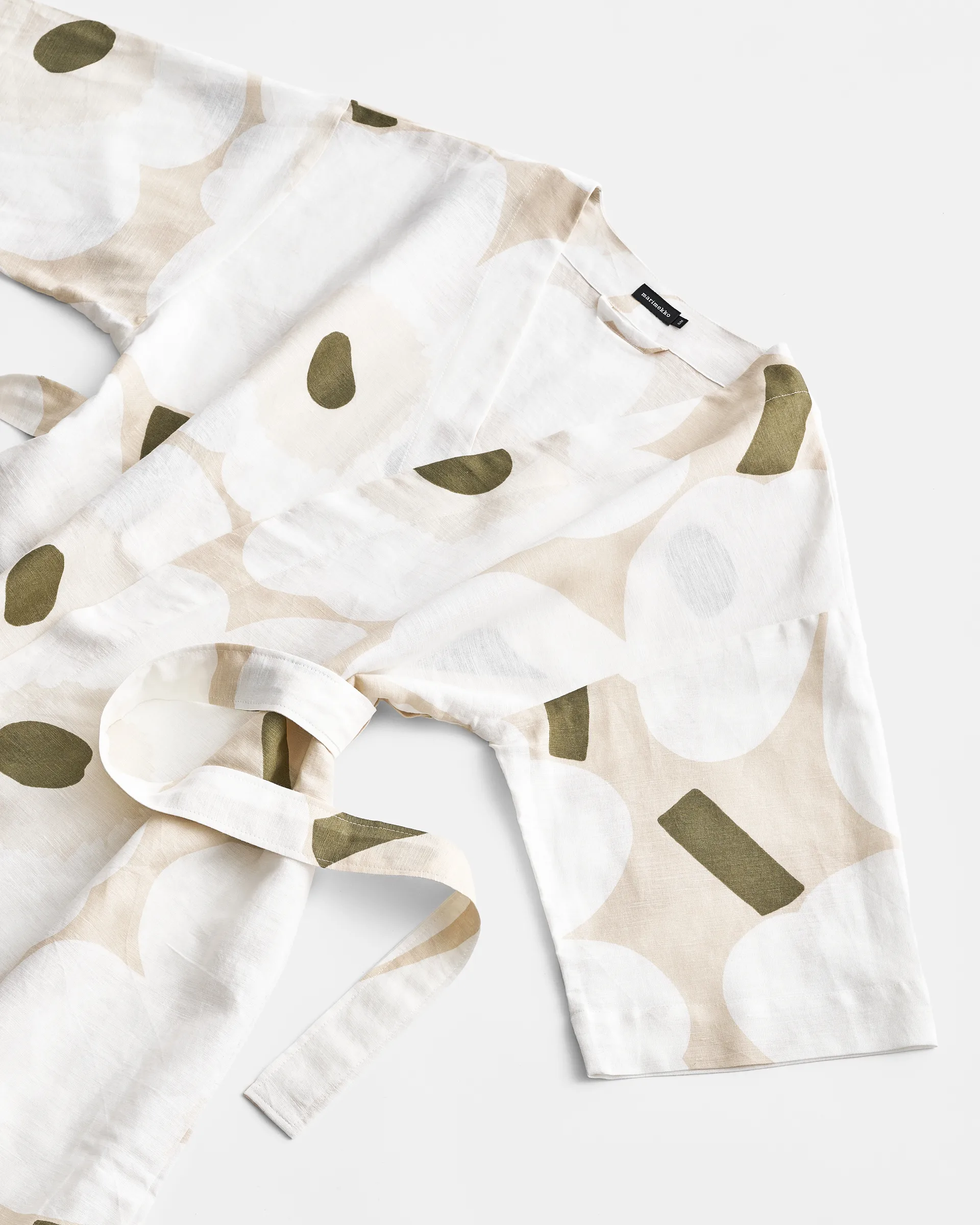 Unikko morgonrock, Beige-white-green, S/M Marimekko