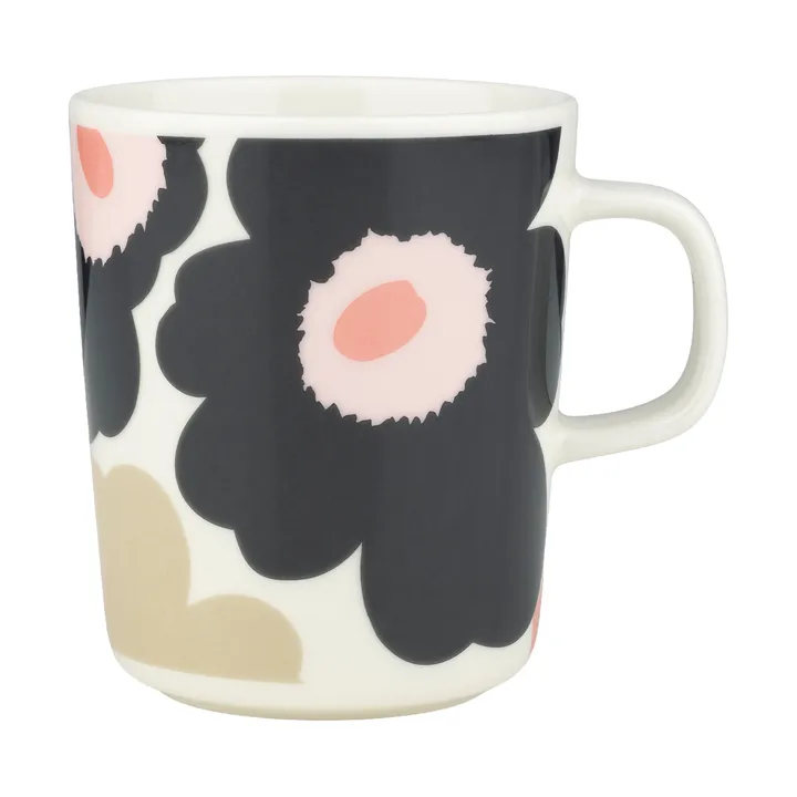 Unikko mugg 25 cl - Off white-charcoal-sand-pink - Marimekko