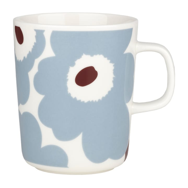 Unikko mugg 25 cl, Vit-blågrå-vinröd Marimekko