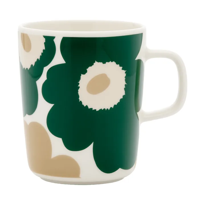 Unikko mugg 25 cl - White-dark green-beige-light sand - Marimekko