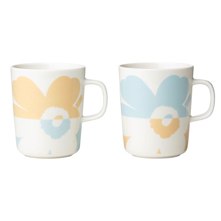 Unikko mugg 2,5 dl 2-pack - White-beige-aqua - Marimekko