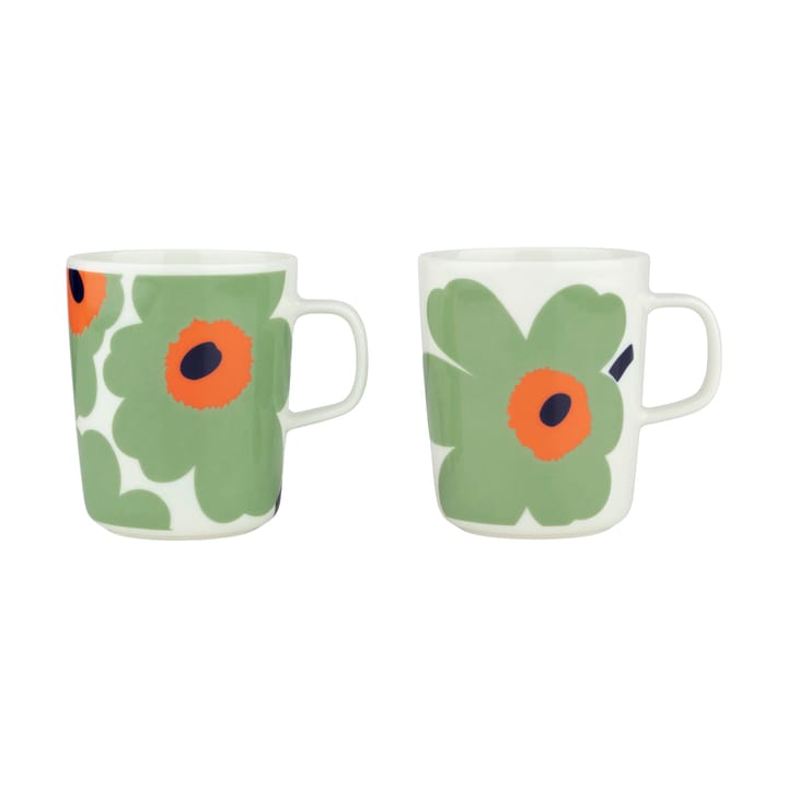 Unikko mugg 2,5 dl 2-pack - White-sage-orange-dark blue - Marimekko