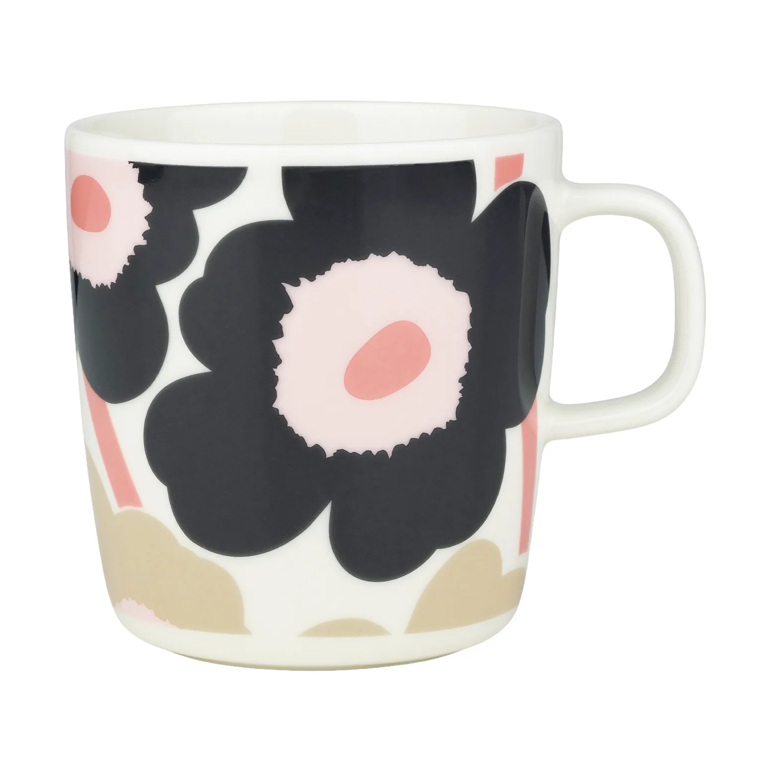Unikko mugg 40 cl, Off white-charcoal-sand-pink Marimekko