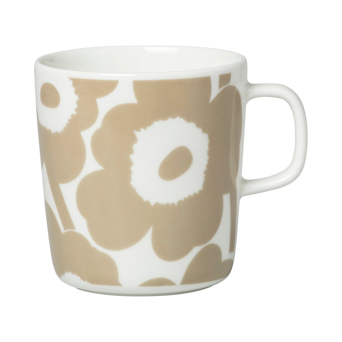 Marimekko Unikko mugg 40 cl Vit-beige | Skandinavisk Design | Kaffekoppar | Beige
