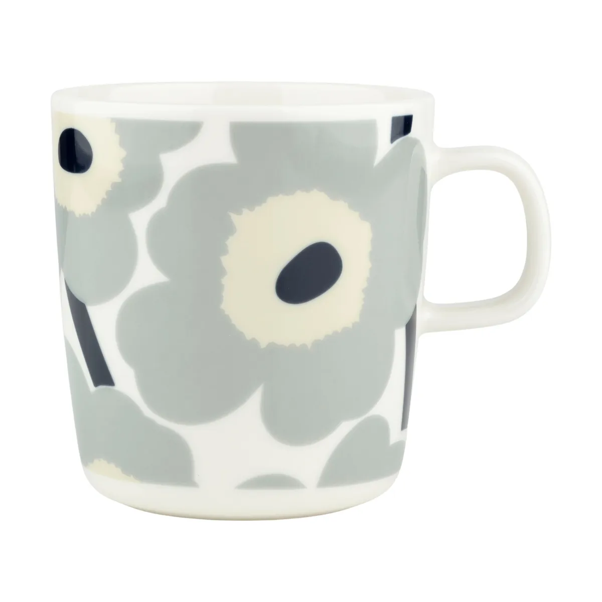 Marimekko Unikko mugg 40 cl White-light grey-sand-dark blue