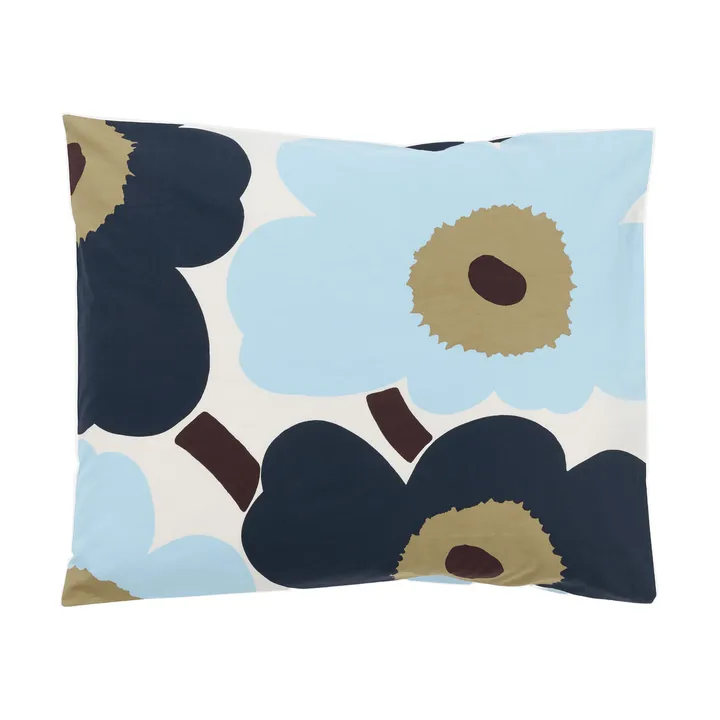 Unikko örngott 50x60 cm - Off white-blueberry-cold blue - Marimekko
