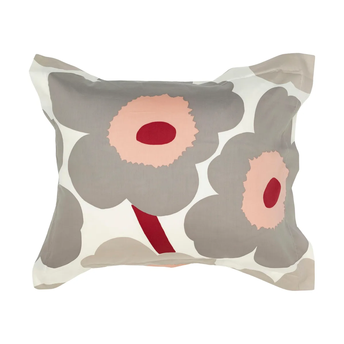Marimekko Unikko örngott satin 50x60 cm Off white-warm grey-pink