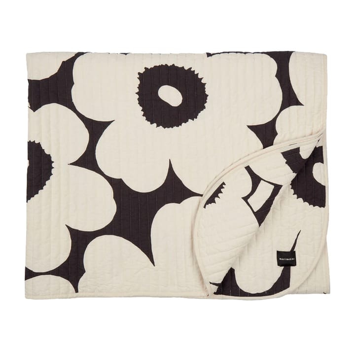 Unikko överkast 160x260 cm, charcoal, off white Marimekko